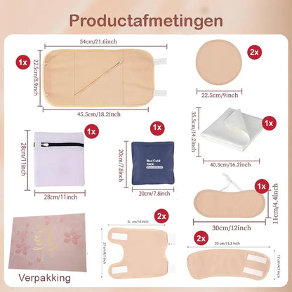 Komplettes Rizinusöl-Kompressen-Set – 12-teilig – 100 % Bio-Baumwolle – Für Bauch, Hals, Brust, Knie, Arme, Beine und Füße